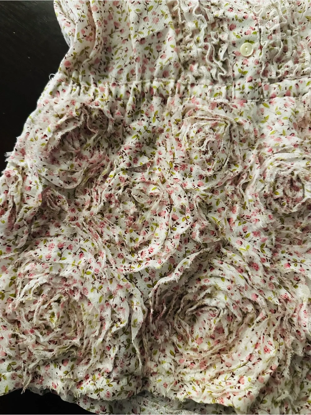 Girl’s Biscotti Collezioni Floral Pink Ruffle Short One-Piece Romper